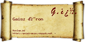 Gaisz Áron névjegykártya